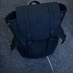 Gucci Black Jumbo Leather Backpack